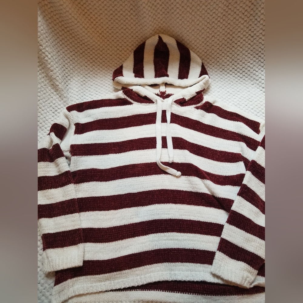 SUPER Soft hooded striped sweater